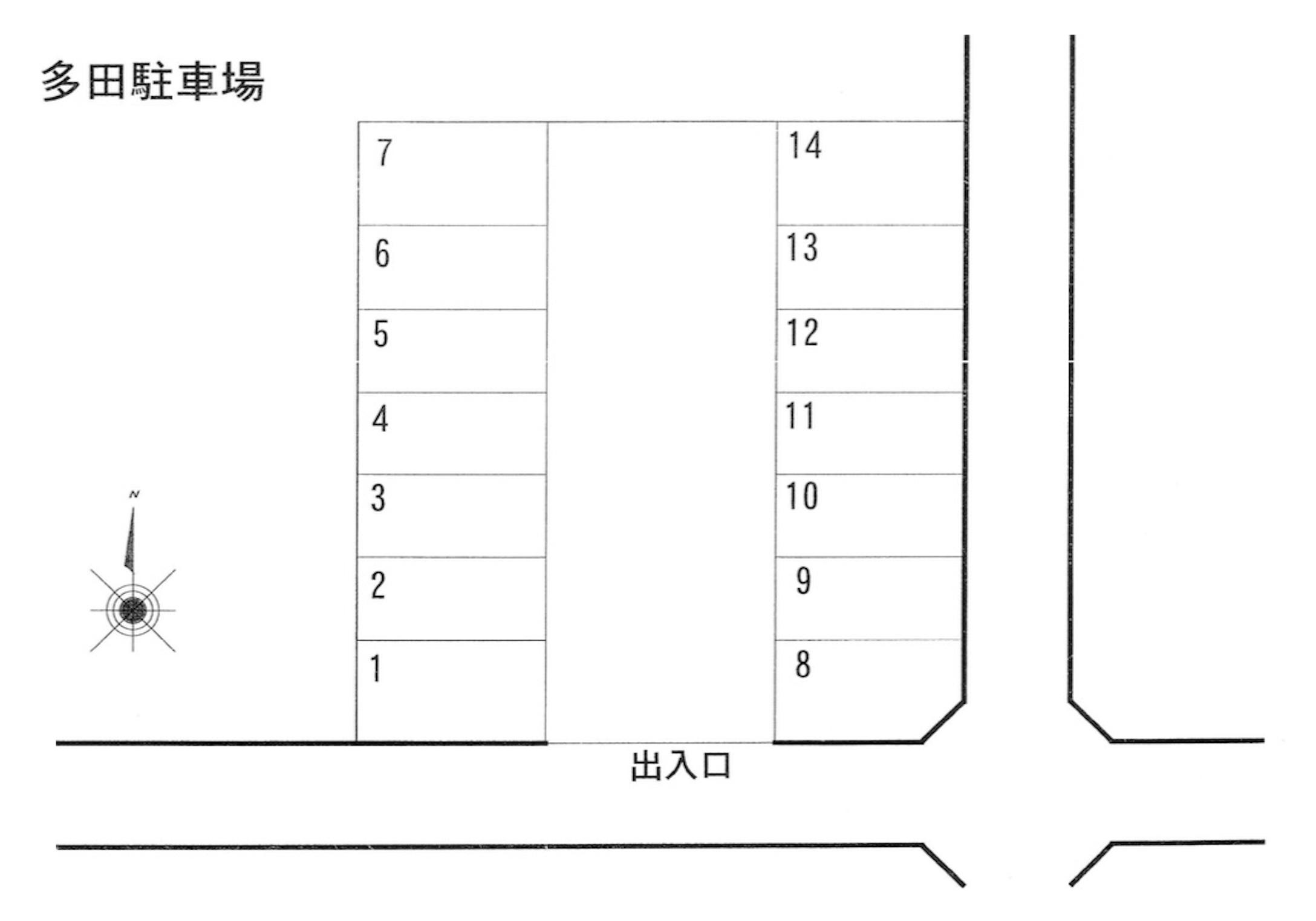 多田駐車場の駐車配置図