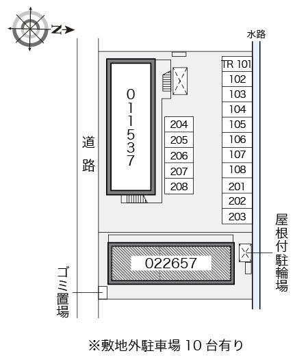 新土河原Ⅱ(22657)　敷地外駐車場の駐車配置図
