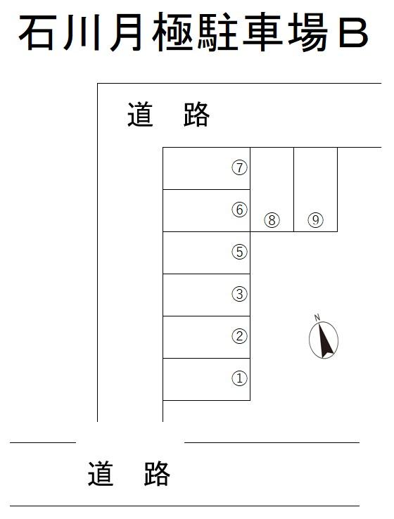 石川月極駐車場Ｂの駐車配置図