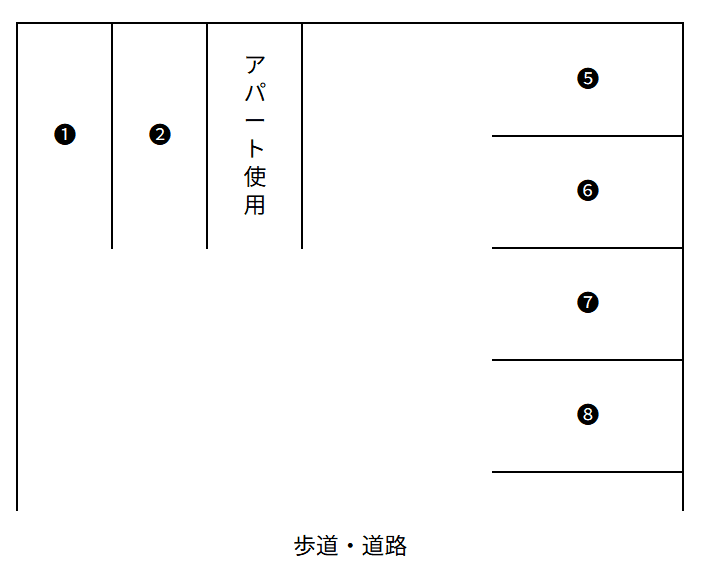 あかね駐車場の駐車配置図