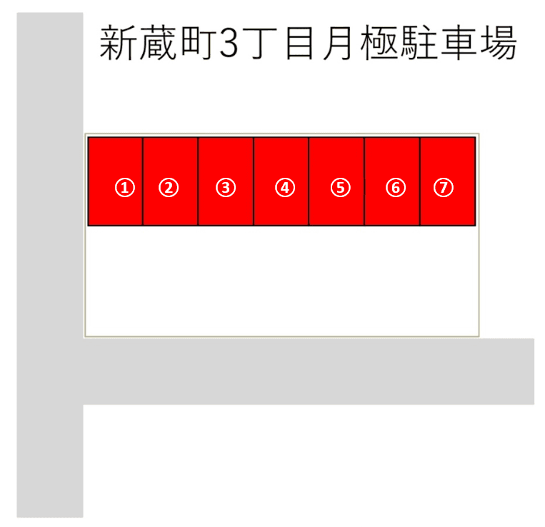 新蔵町3丁目月極駐車場の駐車配置図