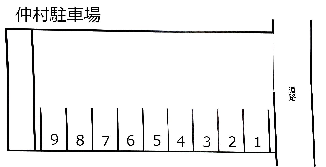 仲村駐車場の駐車配置図