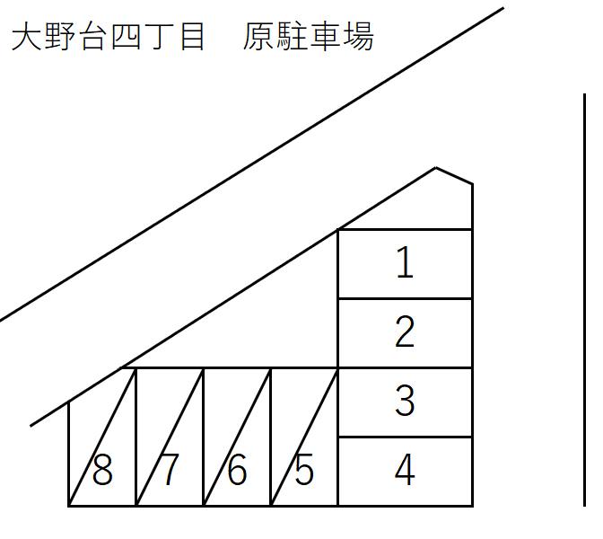 大野台四丁目　原駐車場の駐車配置図