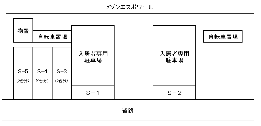A-68 ﾒｿﾞﾝｴｽﾎﾟﾜｰﾙ内貸駐車場の駐車配置図
