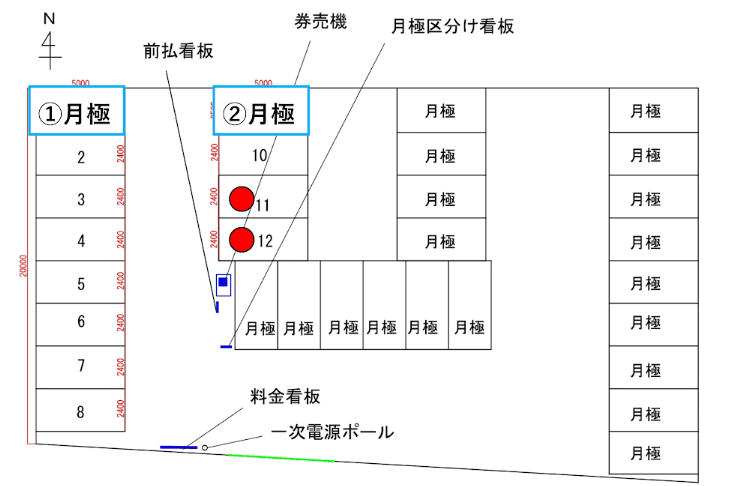 春田駅前第１の駐車配置図