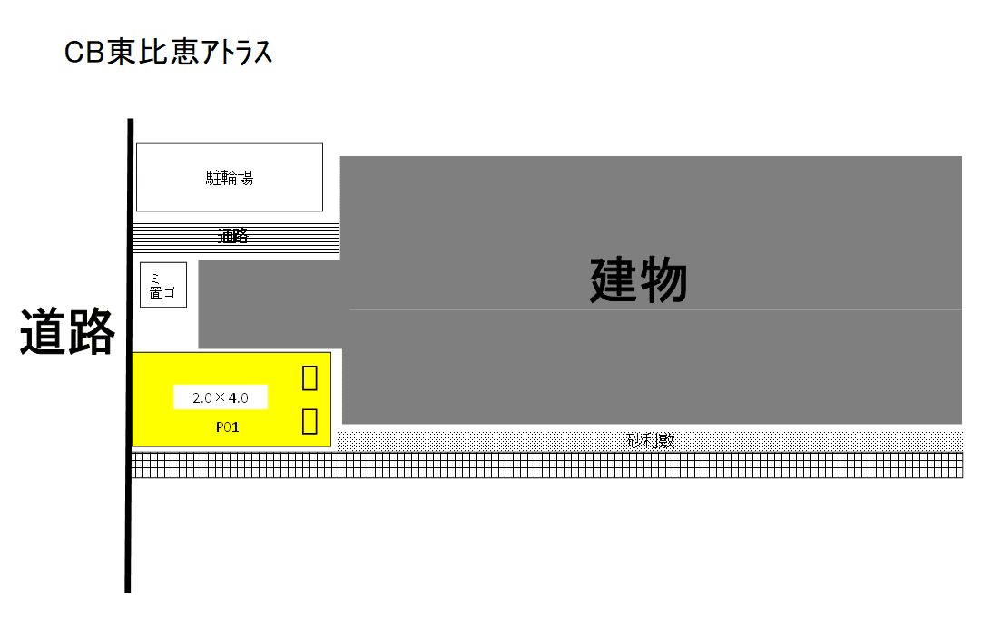 CB東比恵ｱﾄﾗｽの駐車配置図