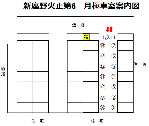 新座野火止第6の駐車配置図