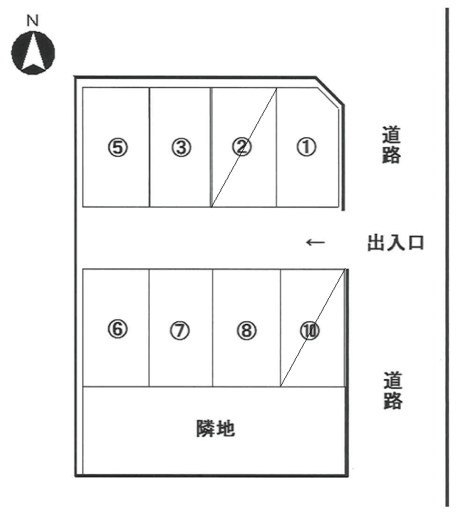 片山駐車場の駐車配置図
