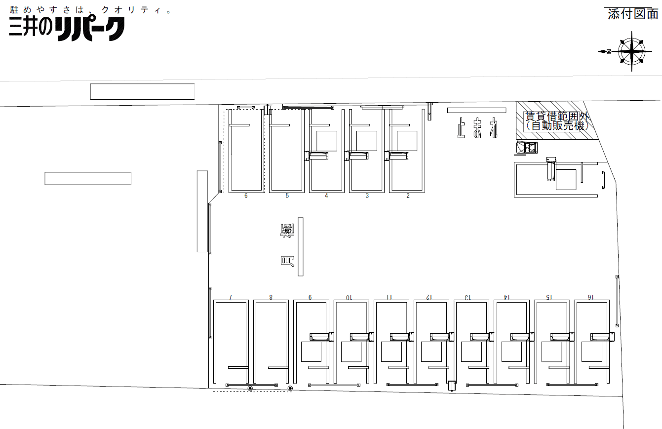 阪南大学前の駐車配置図