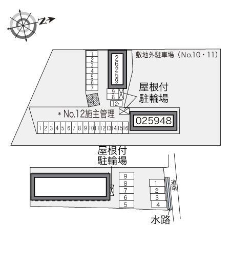 アロハＣ(33326)　敷地外駐車場の駐車配置図
