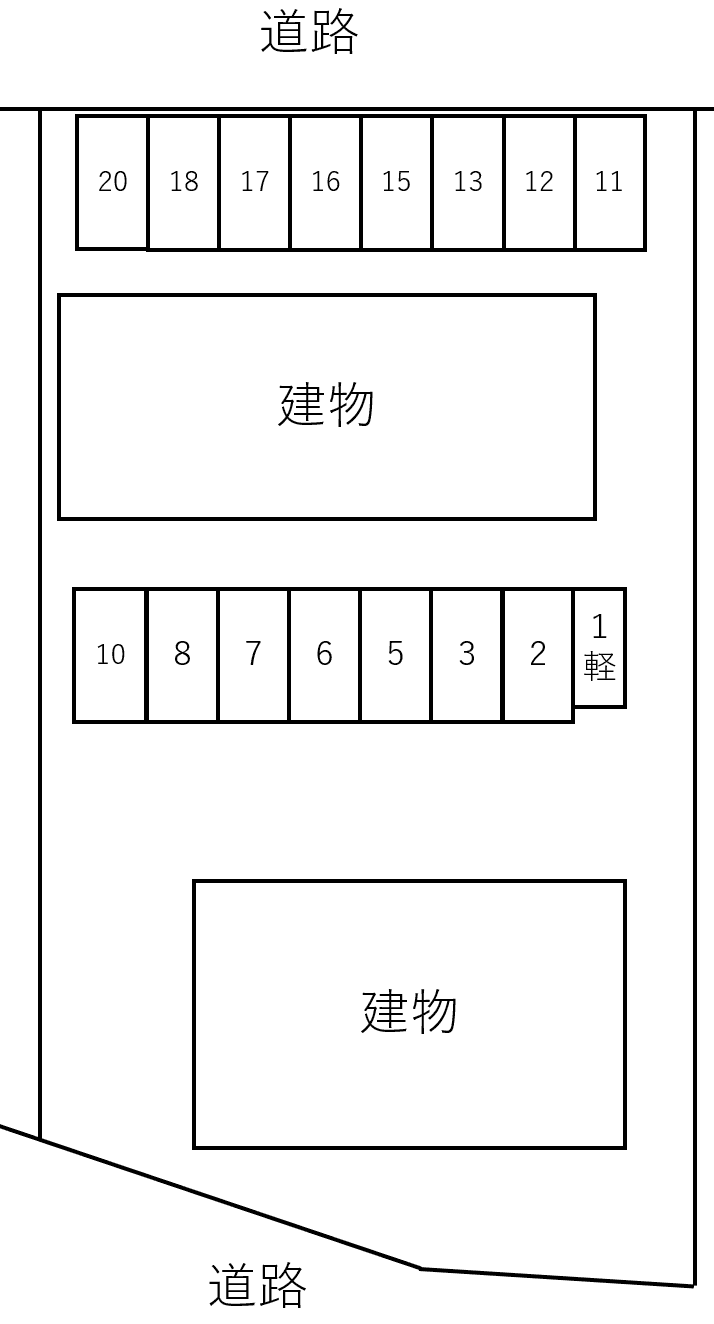Ｄｏｍｉｎｅｒ　ｍｅｒ　Ⅰ・Ⅱ別駐車場の駐車配置図