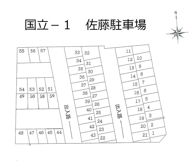 JA国立－１の駐車配置図
