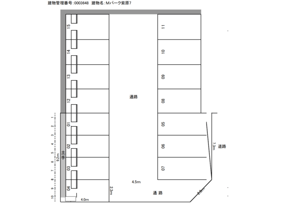 Ｍパーク紫原7の駐車配置図