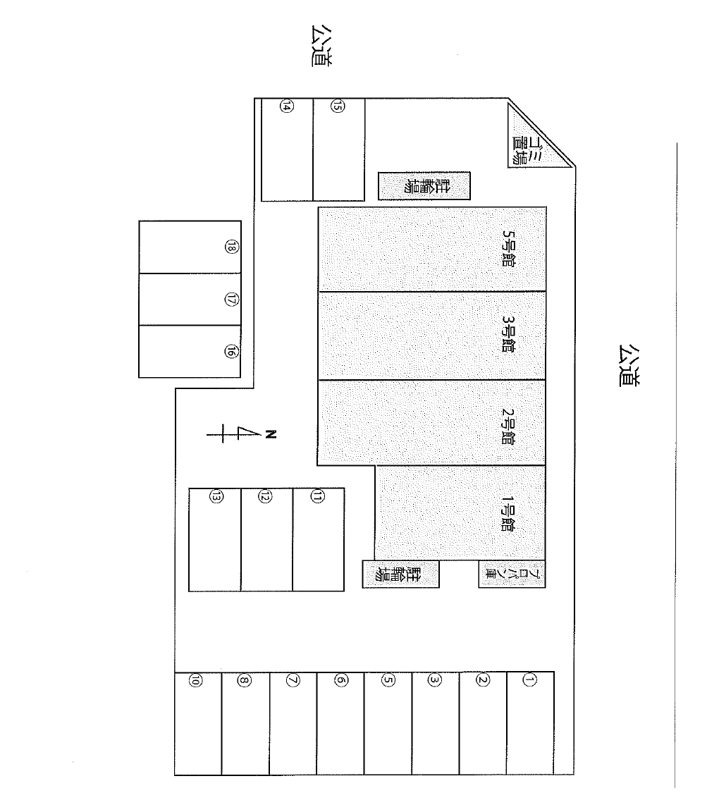 ヴィラ壱番館駐車場の駐車配置図