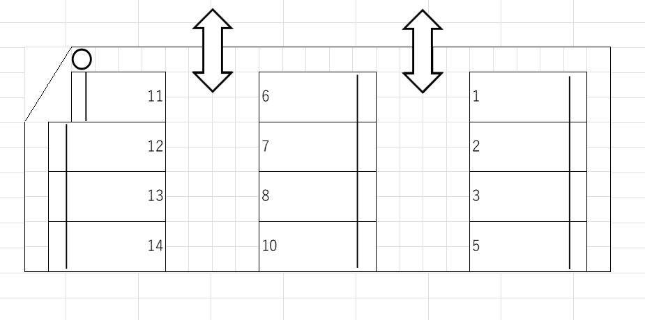 橋本本町駐車場の駐車配置図