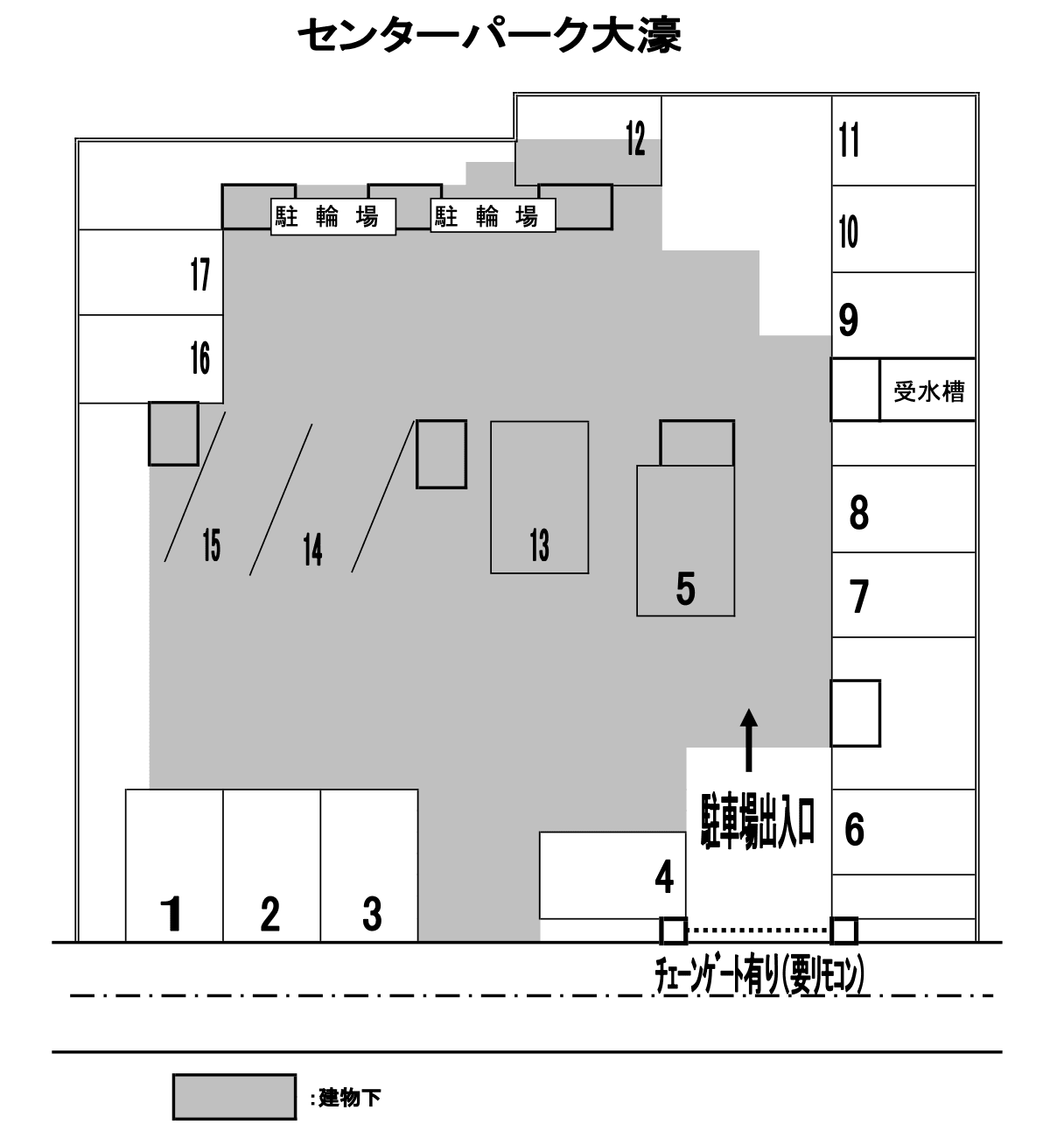 ｾﾝﾀｰﾊﾟｰｸ大濠の駐車配置図