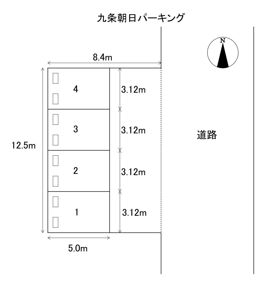 九条朝日パーキングの駐車配置図