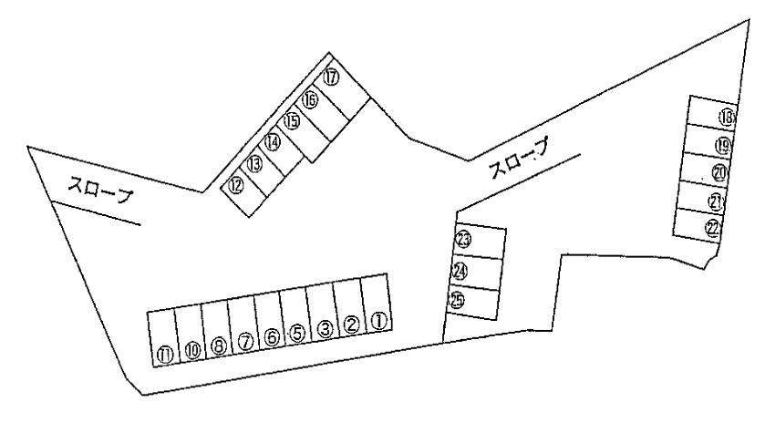 岡山第4ｶﾞﾚｰｼﾞの駐車配置図