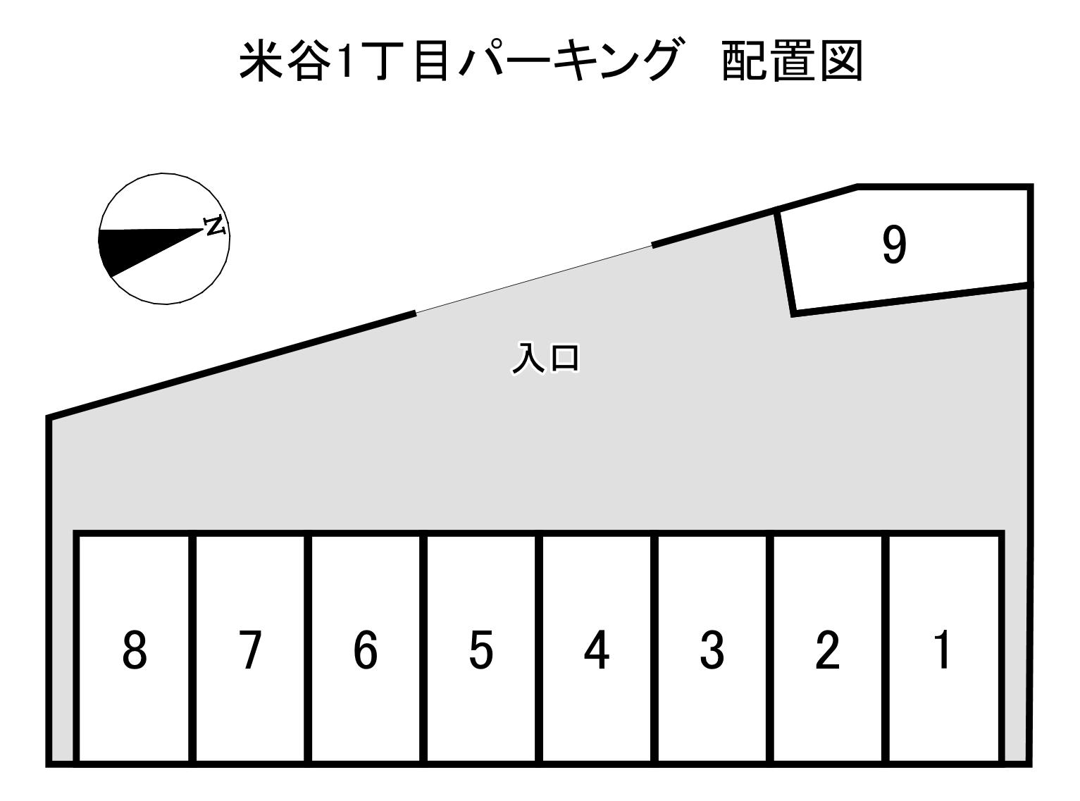 米谷１丁目パーキングの駐車配置図