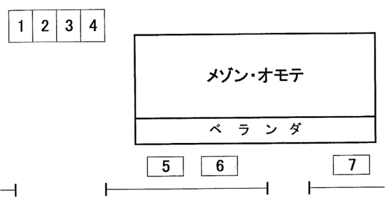メゾンオモテの駐車配置図