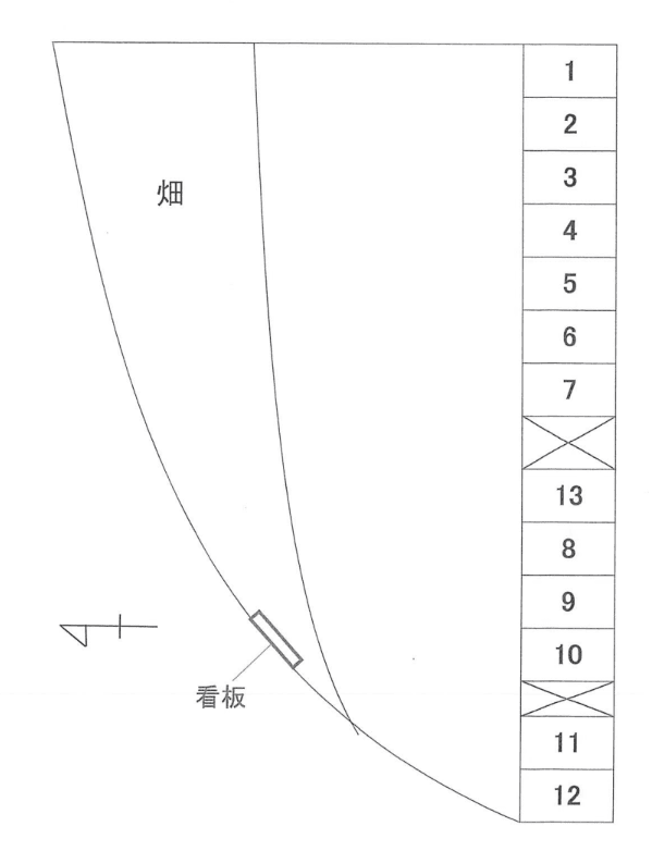 緑ケ丘一丁目8月極駐車場の駐車配置図