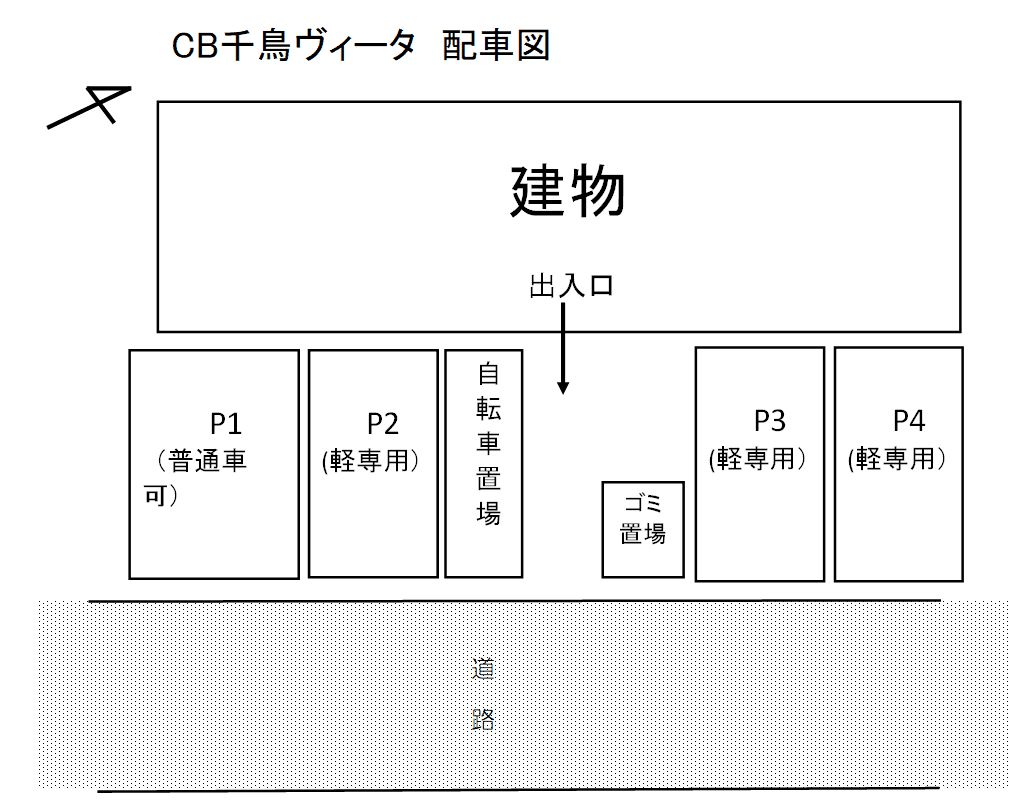 CB千鳥ｳﾞｨｰﾀの駐車配置図