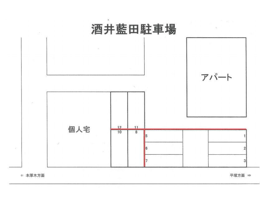 酒井藍田駐車場の駐車配置図