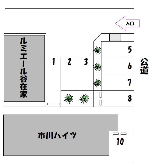 ■市川ハイツ駐車場の駐車配置図