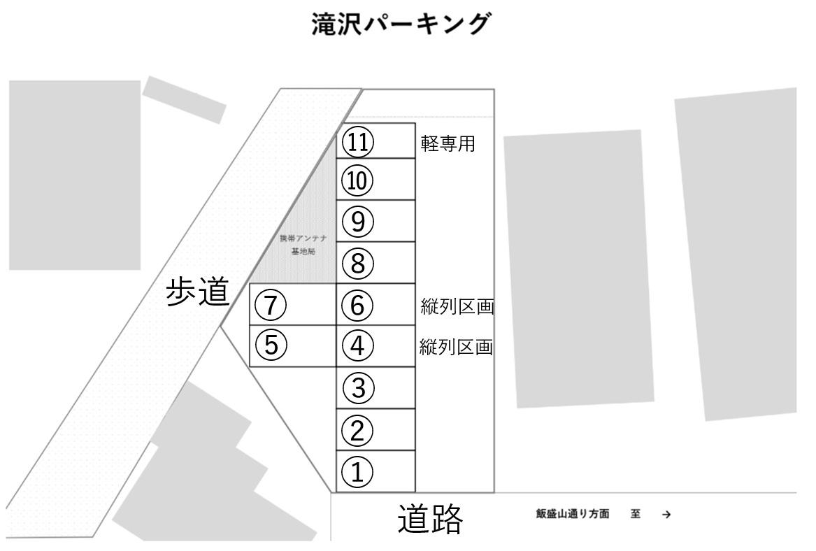 滝沢パーキングの駐車配置図