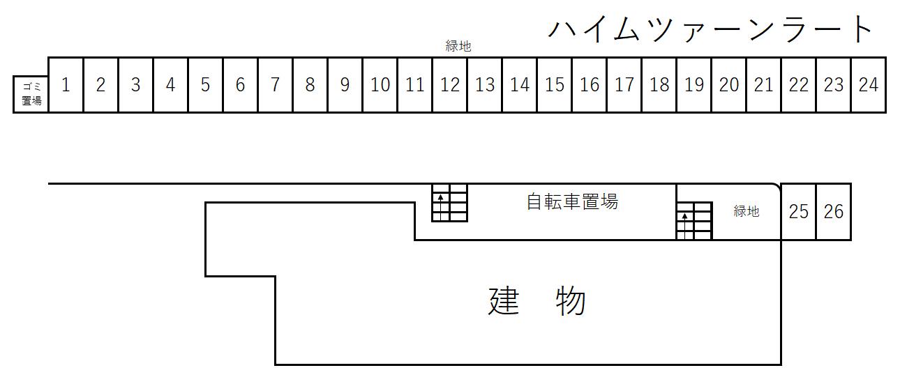 ハイムツァーンラート駐車場の駐車配置図