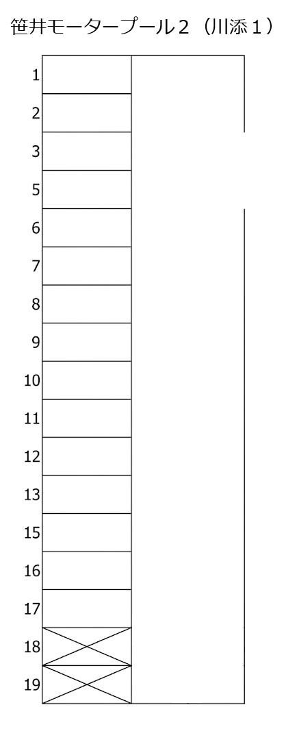 笹井モータープール No.2の駐車配置図