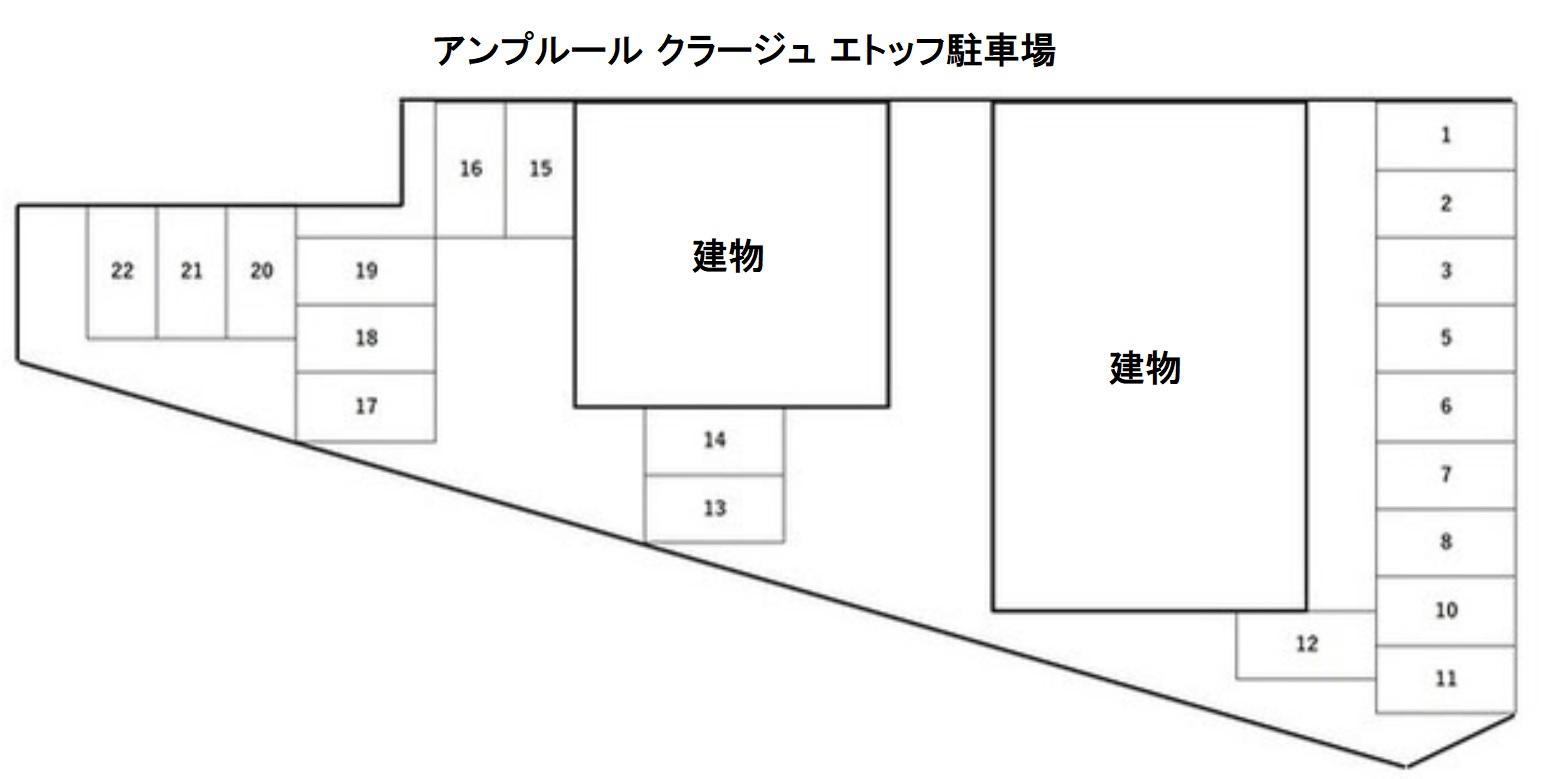アンプルール クラージュ エトッフ駐車場の駐車配置図