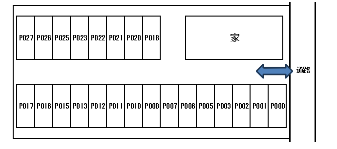 クラパーキングⅠの駐車配置図