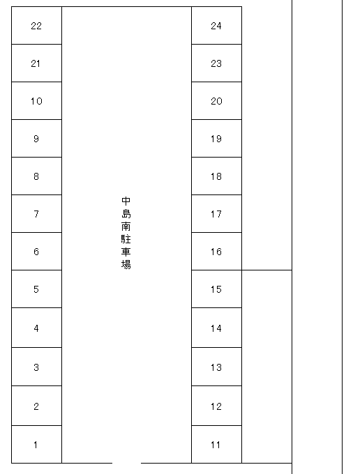 中島南駐車場の駐車配置図