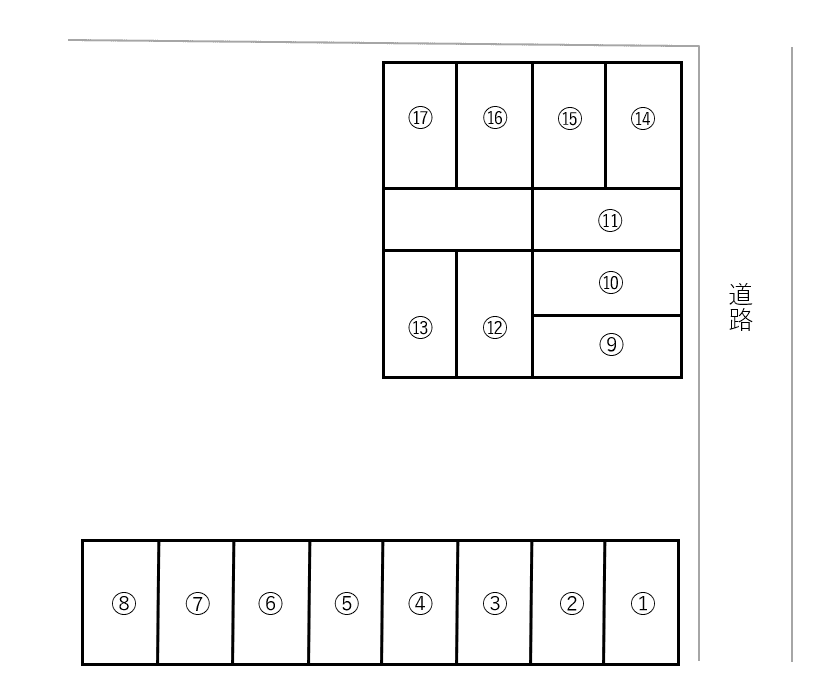 宮下通20丁目月極駐車場の駐車配置図