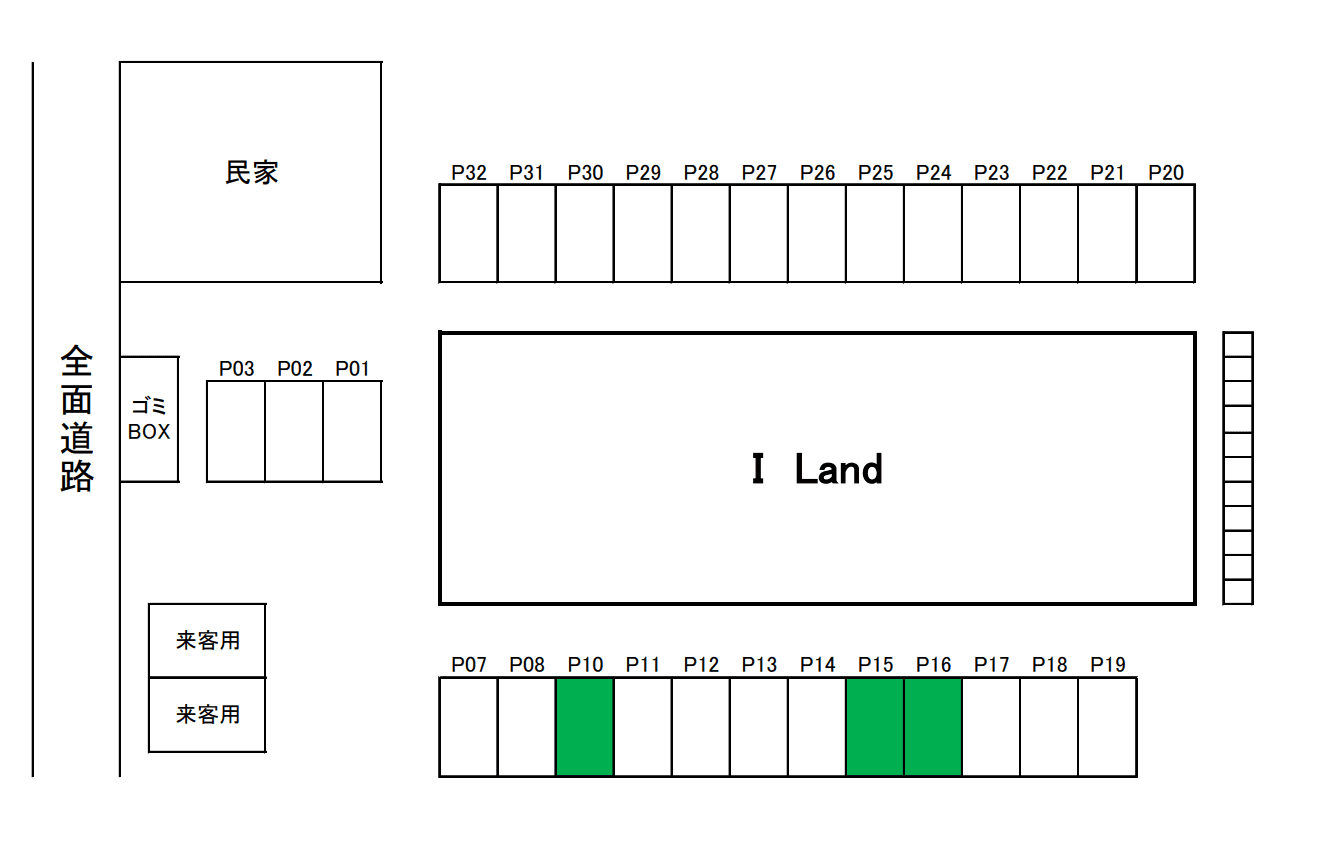 I　LANDの駐車配置図