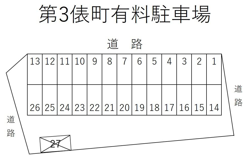 第3俵町有料駐車場の駐車配置図