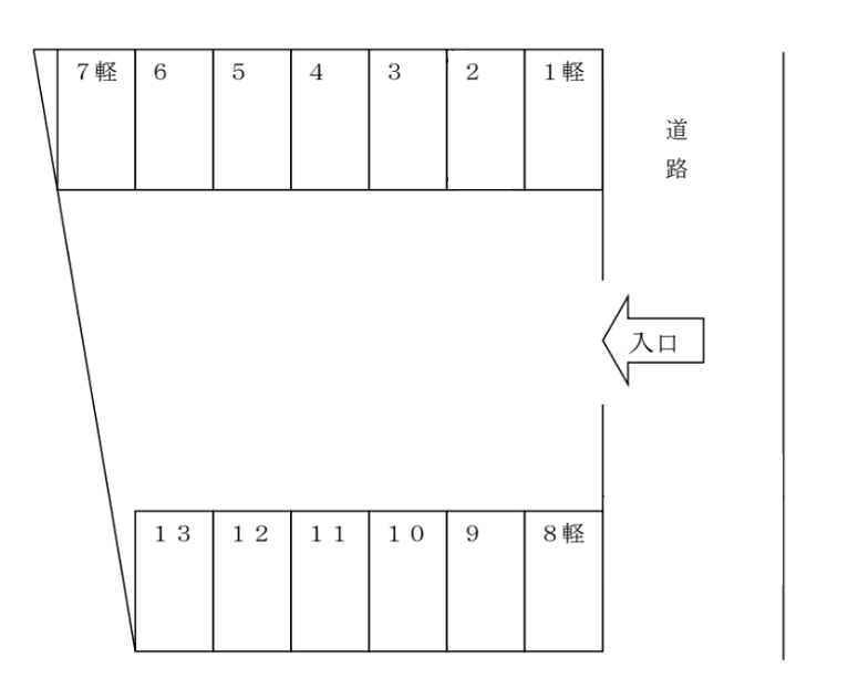 渡辺駐車場の駐車配置図
