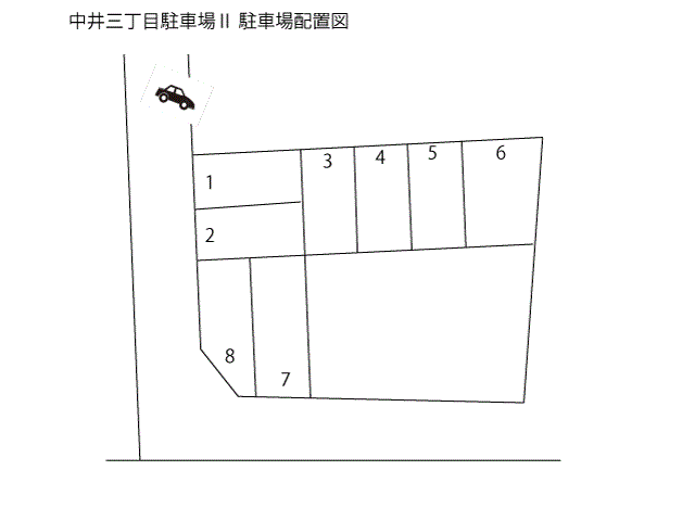 中井三丁目駐車場Ⅱの駐車配置図
