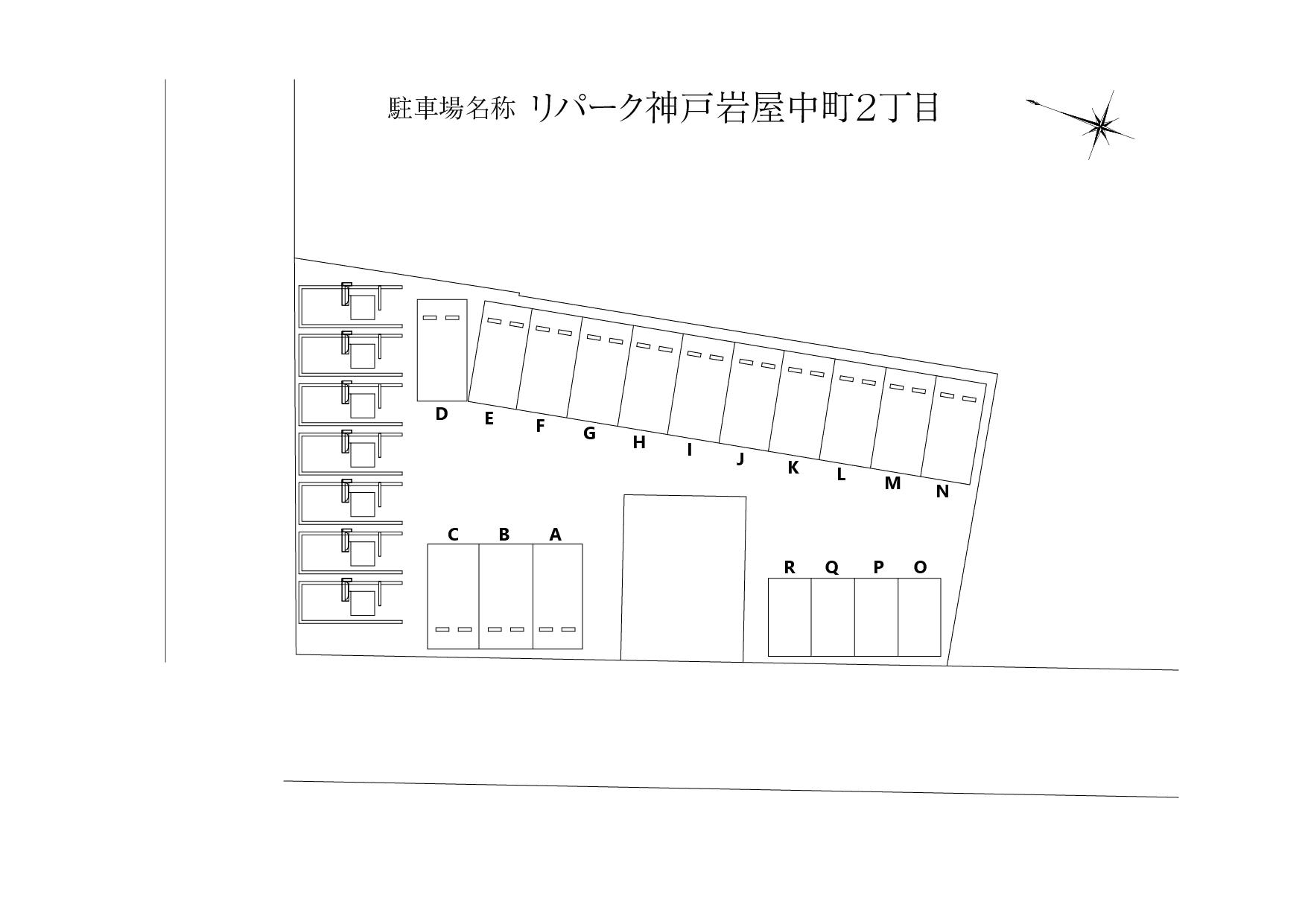神戸岩屋中町２丁目の駐車配置図