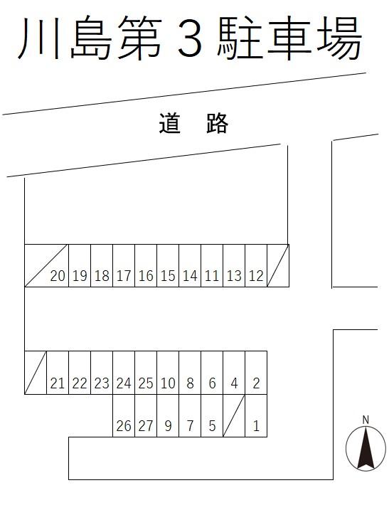 川嶋第3駐車場の駐車配置図