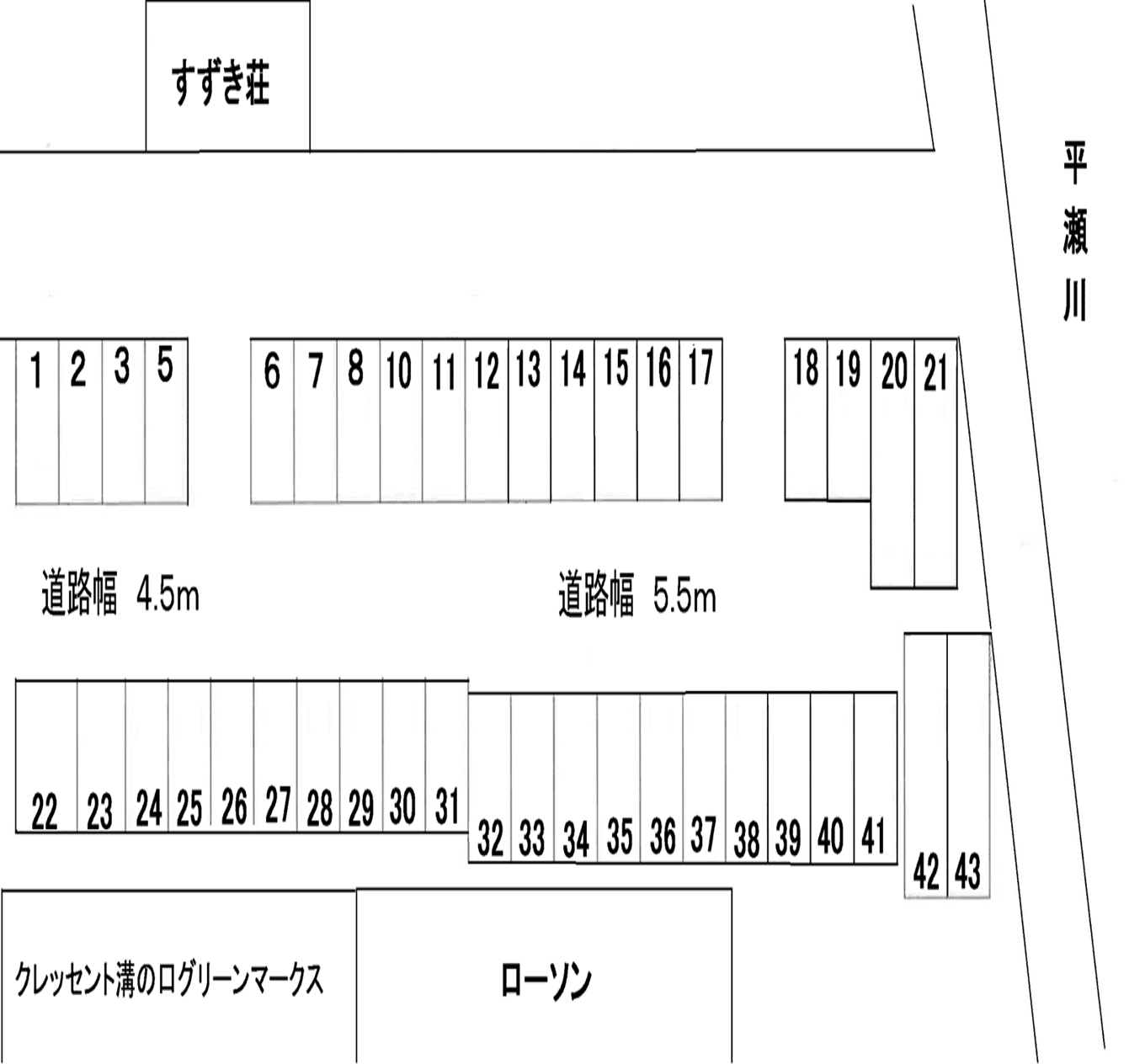 上作延鈴木駐車場の駐車配置図