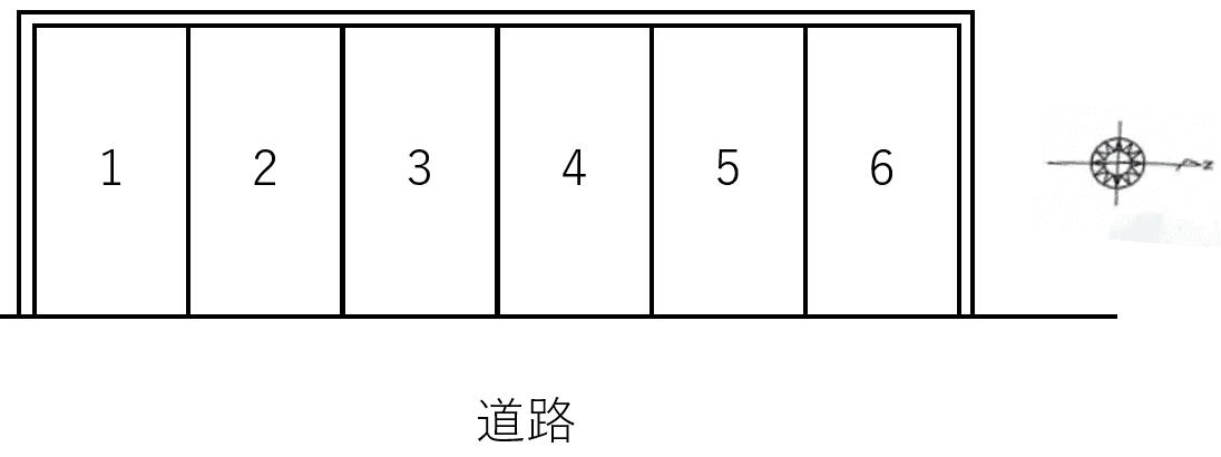 中狭間駐車場の駐車配置図
