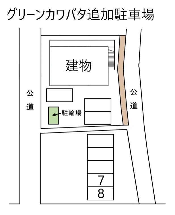 グリーンカワバタ追加駐車場の駐車配置図