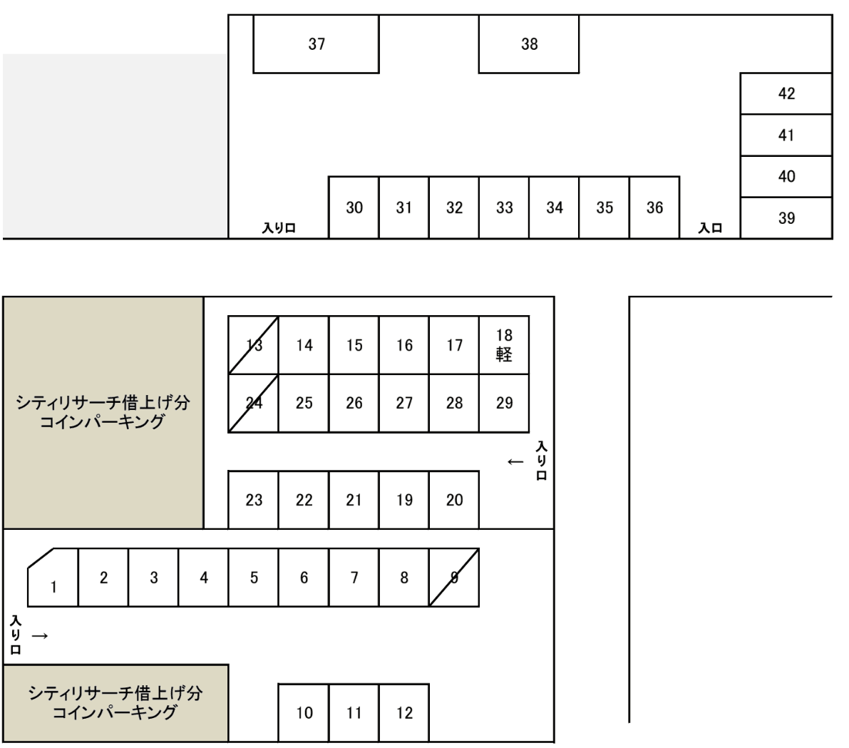 ２２・岡田貸家駐車場の駐車配置図