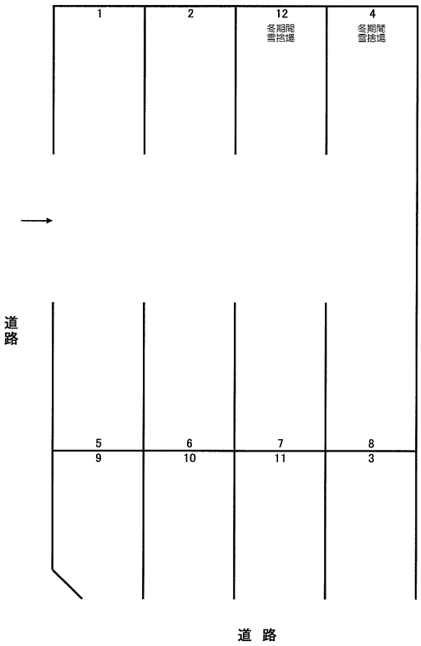平和通6丁目南85駐車場の駐車配置図
