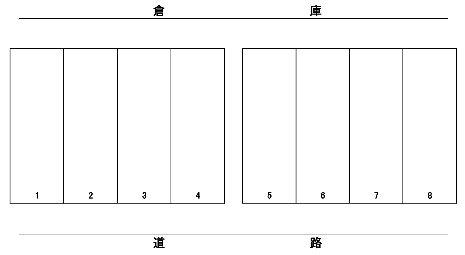 YM倉庫駐車場の駐車配置図