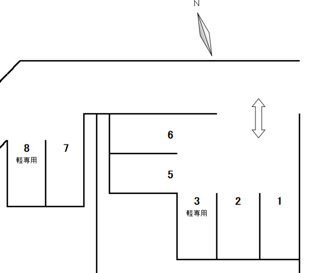 山方町パーキングの駐車配置図