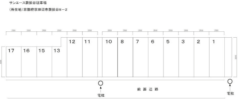 サンエース薪狼谷駐車場の駐車配置図
