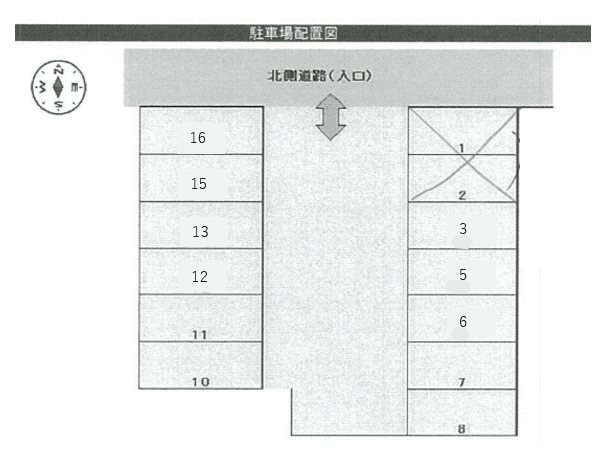 大手２丁目Ｋパーキングの駐車配置図